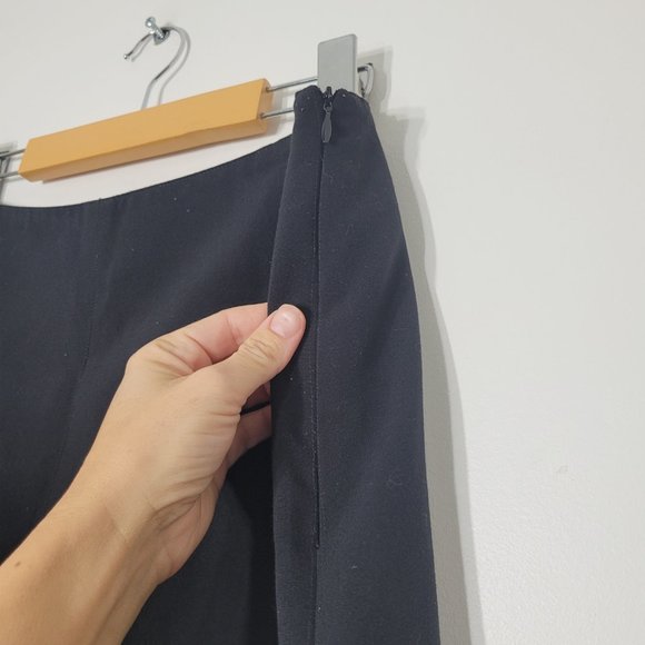 Investments Vintage A-Line Midi Skirt Classic Black Zippered Business Casual 12 - Picture 3 of 9